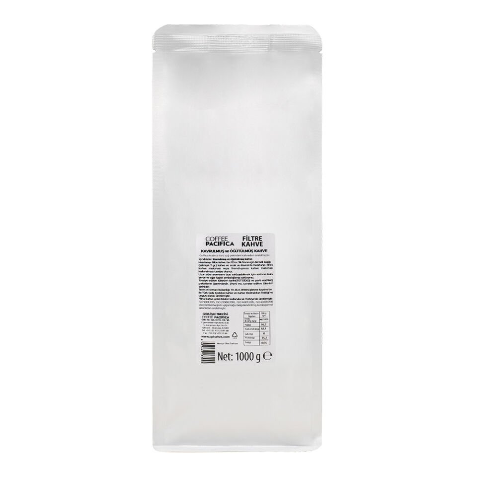 Coffee Pacifica Öğütülmüş Filtre Kahve (1000 gr Poşet)