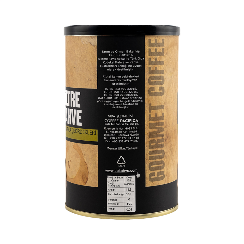 Coffee Pacifica Öğütülmüş Filtre Kahve (250 gr Teneke)