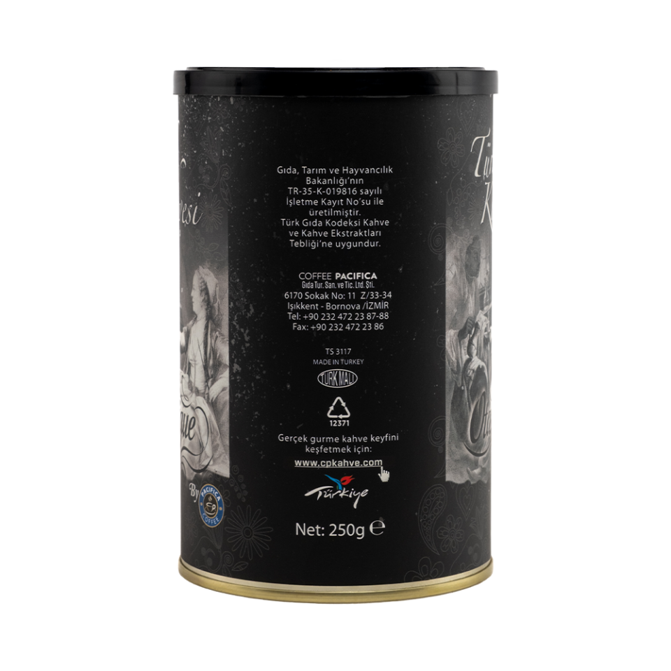 Pacifica Coffee Haleli Kavrulmuş  Türk Kahvesi (250 gr Teneke)