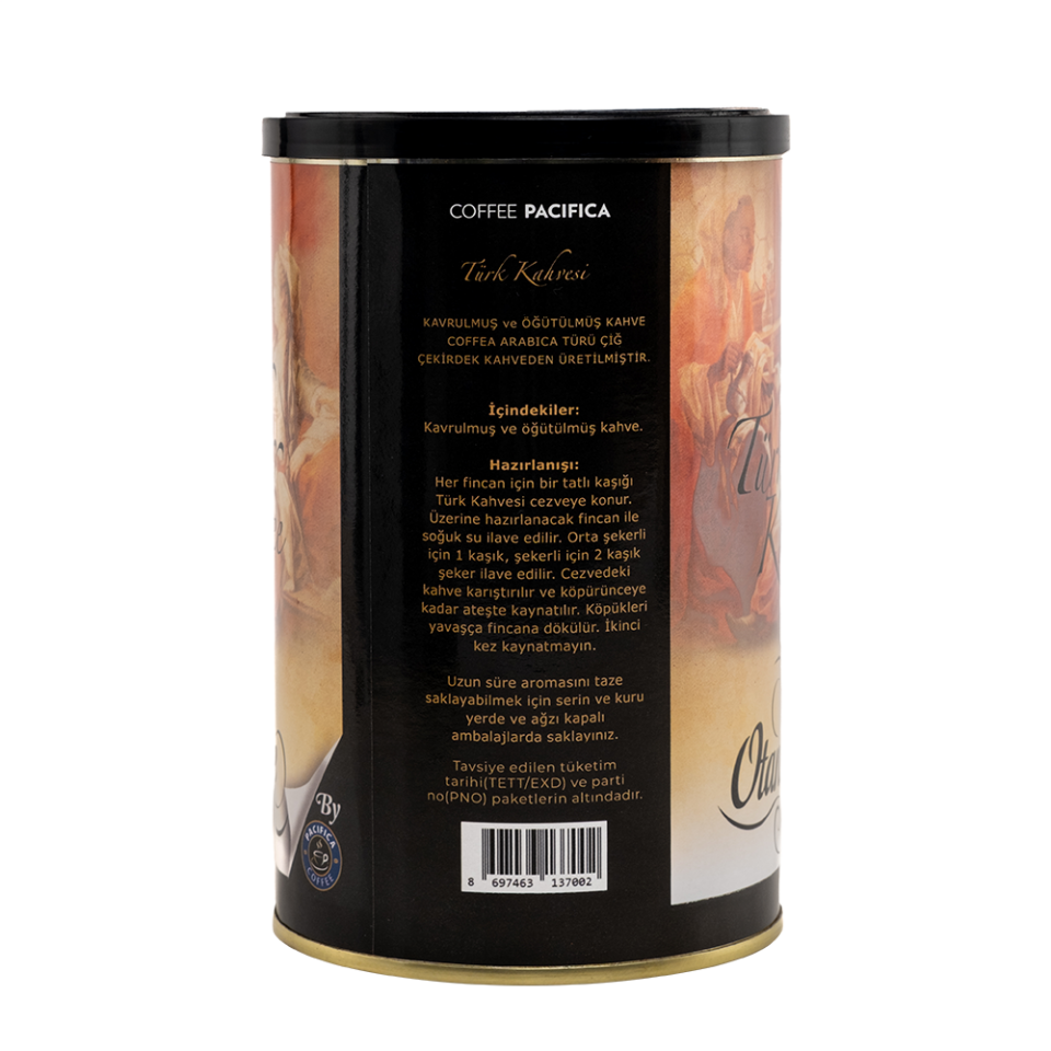 Pacifica Coffee Decaf Öğütülmüş Türk Kahvesi (250 gr Teneke)