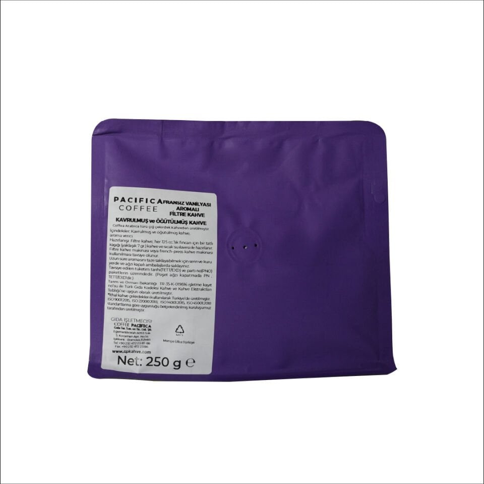 Pacifica Coffee French Vanilla Aromalı Filtre Kahve (250 gr Poşet)