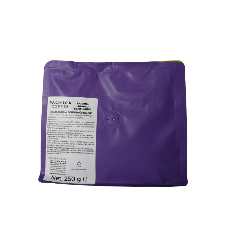 Pacifica Coffee Caramel Aromalı Filtre Kahve (250 gr Poşet)