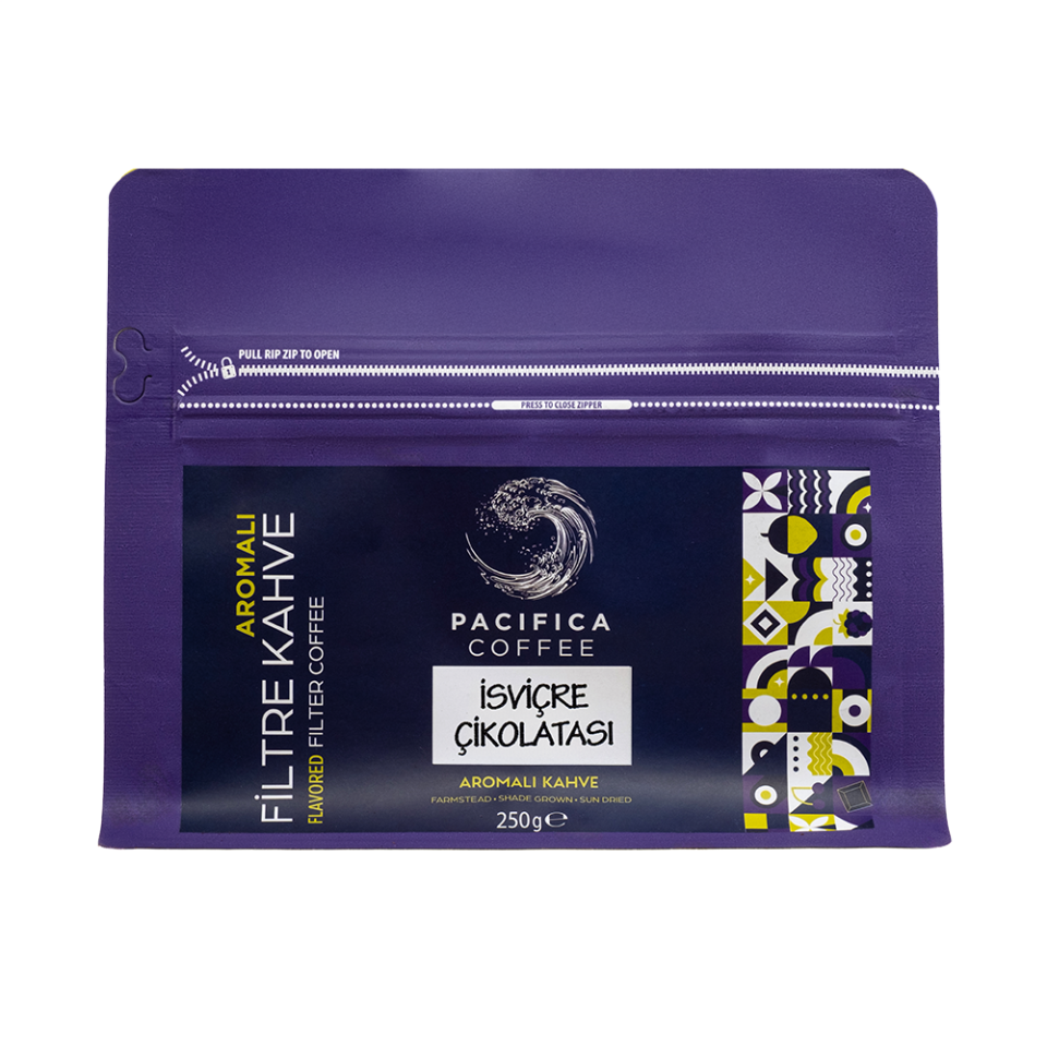 Pacifica Coffee Swiss Chocolate Aromalı Filtre Kahve (250 gr Poşet)