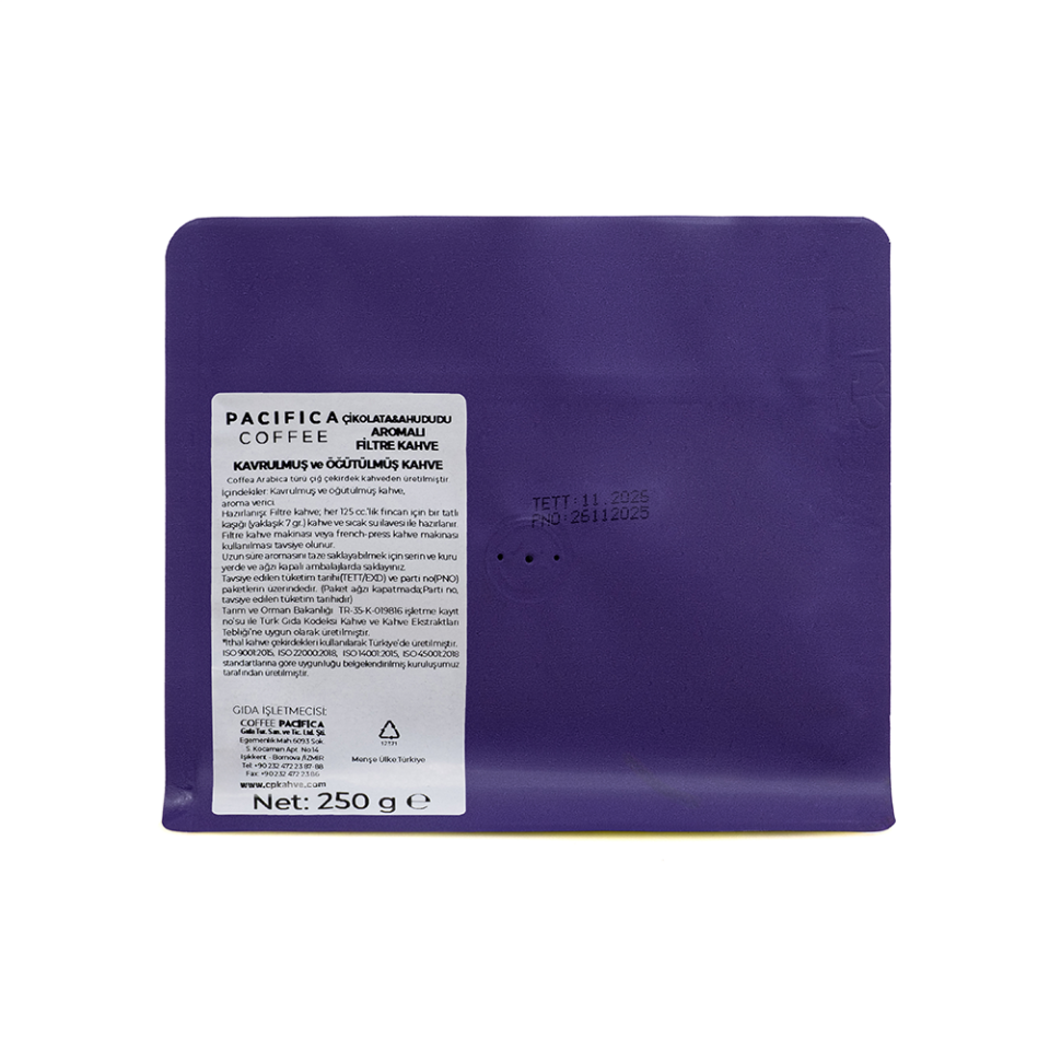 Coffee Pacifica Choco Raspberry Aromalı Filtre Kahve (250 gr)