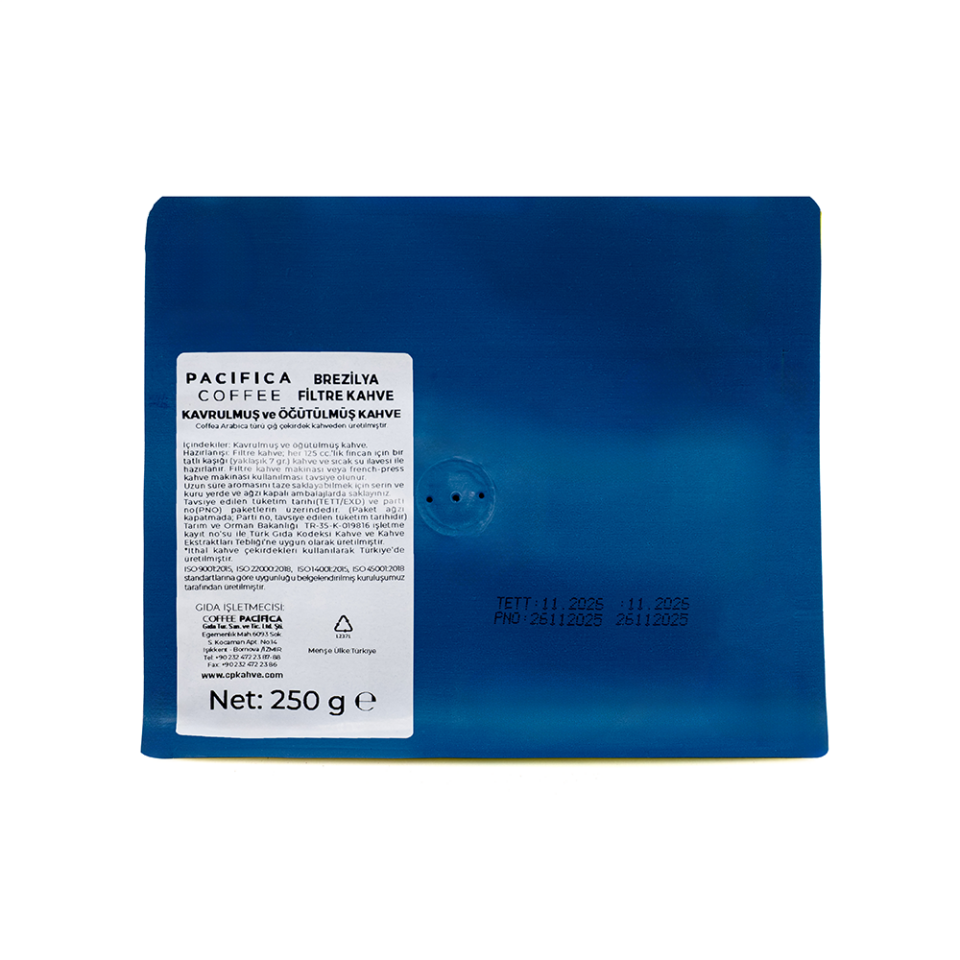 Coffee Pacifica Origin Brazil Öğütülmüş Filtre Kahve (250 gr)