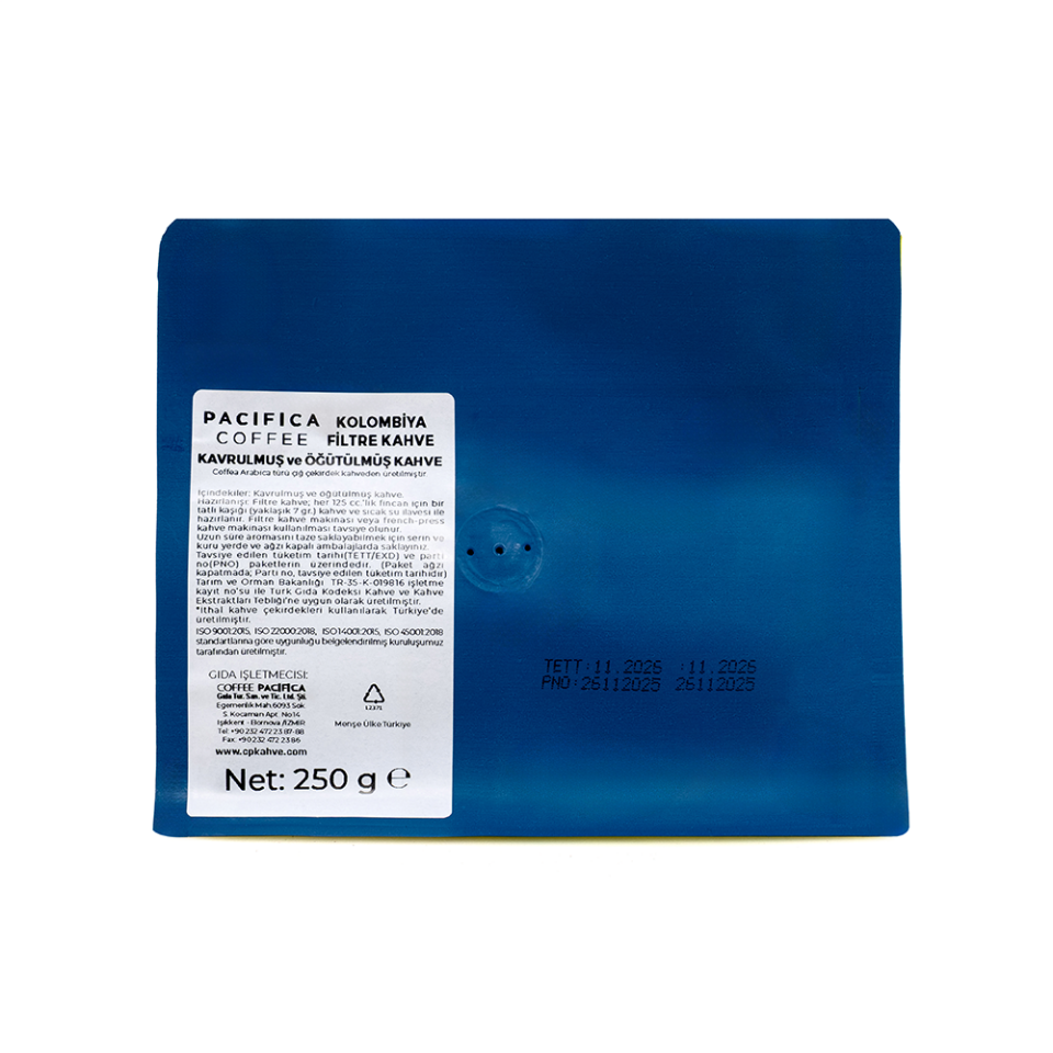 Coffee Pacifica Origin Colombia Öğütülmüş Filtre Kahve (250 gr)