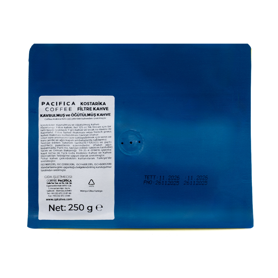Pacifica Coffee Costarica Origin Kahve Öğütülmüş (250 gr)