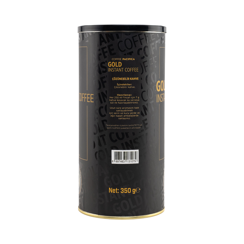 Pacifica Coffee Gold İnstant Kahve (350 gr Teneke)