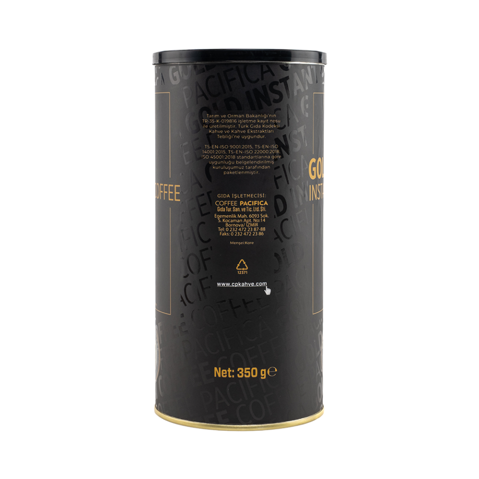 Pacifica Coffee Gold İnstant Kahve (350 gr Teneke)