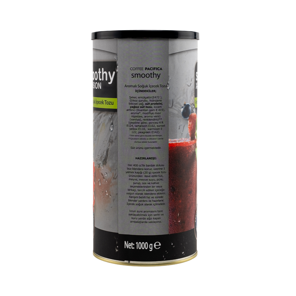Pacifica Coffee Çilekli Smoothies (1000 gr - Teneke Kutu)