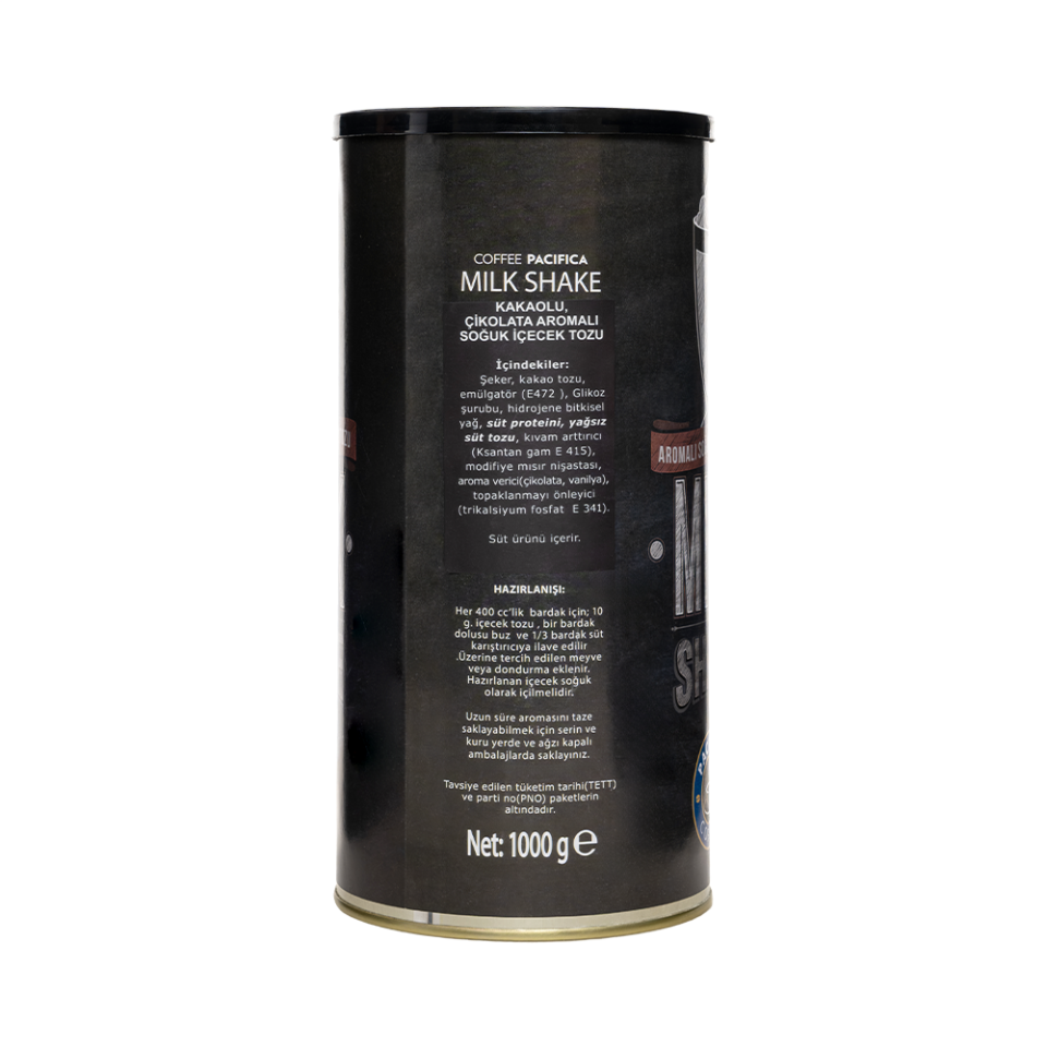 Pacifica Coffee Milk Shake Çikolata Toz Karışım (1000 gr - Teneke)