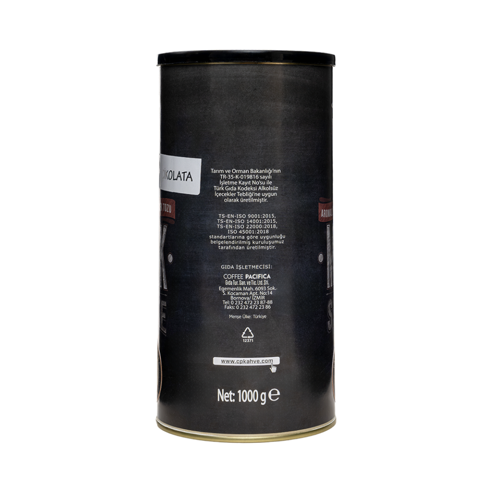 Pacifica Coffee Milk Shake Çikolata Toz Karışım (1000 gr - Teneke)