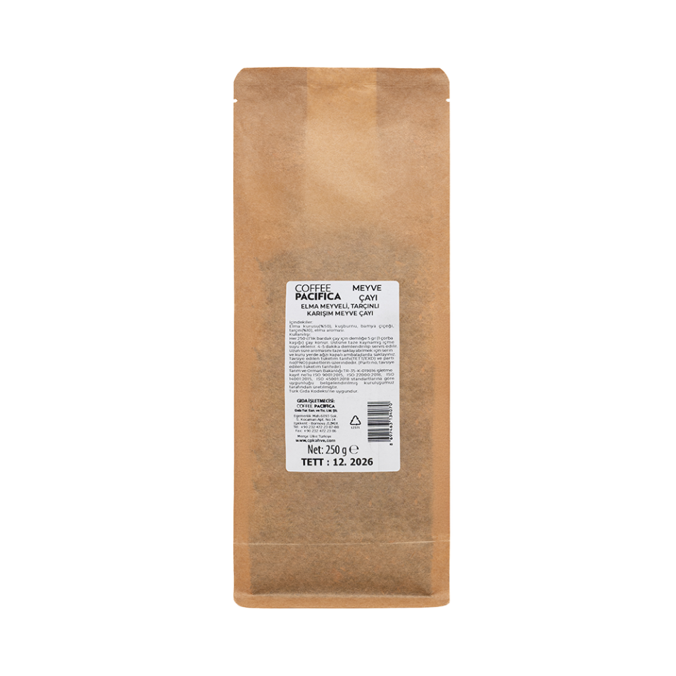 Pacifica Coffee Elma Meyveli Tarçınlı Karışık Meyve Çayı (250 gr - Poşet)