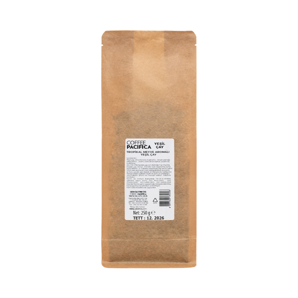 Pacifica Coffee Tropikal Meyve Aromalı Yeşil Çay (250 gr - Poşet)